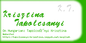 krisztina tapolcsanyi business card